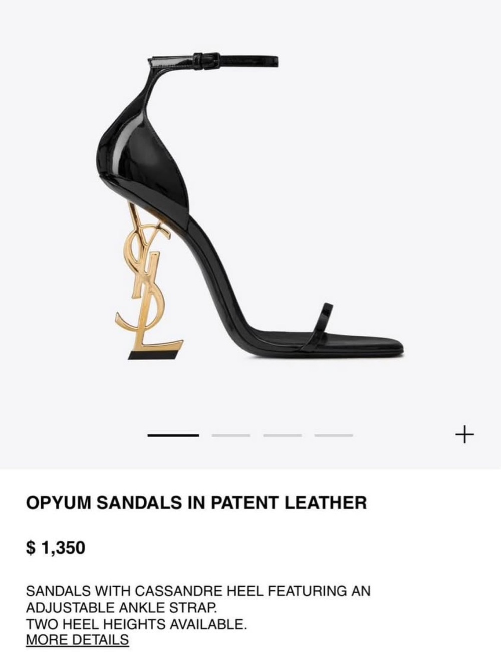 Saint Laurent Opyum Patent YSL Logo Heel Sandals - Picture 4 of 4